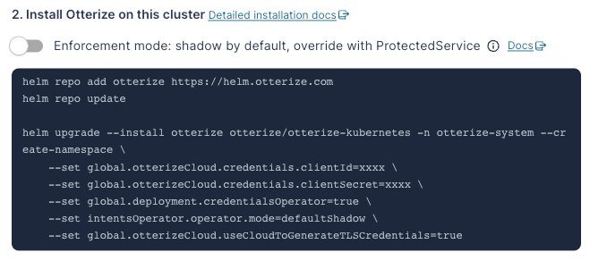 Otterize Cloud Helm setup